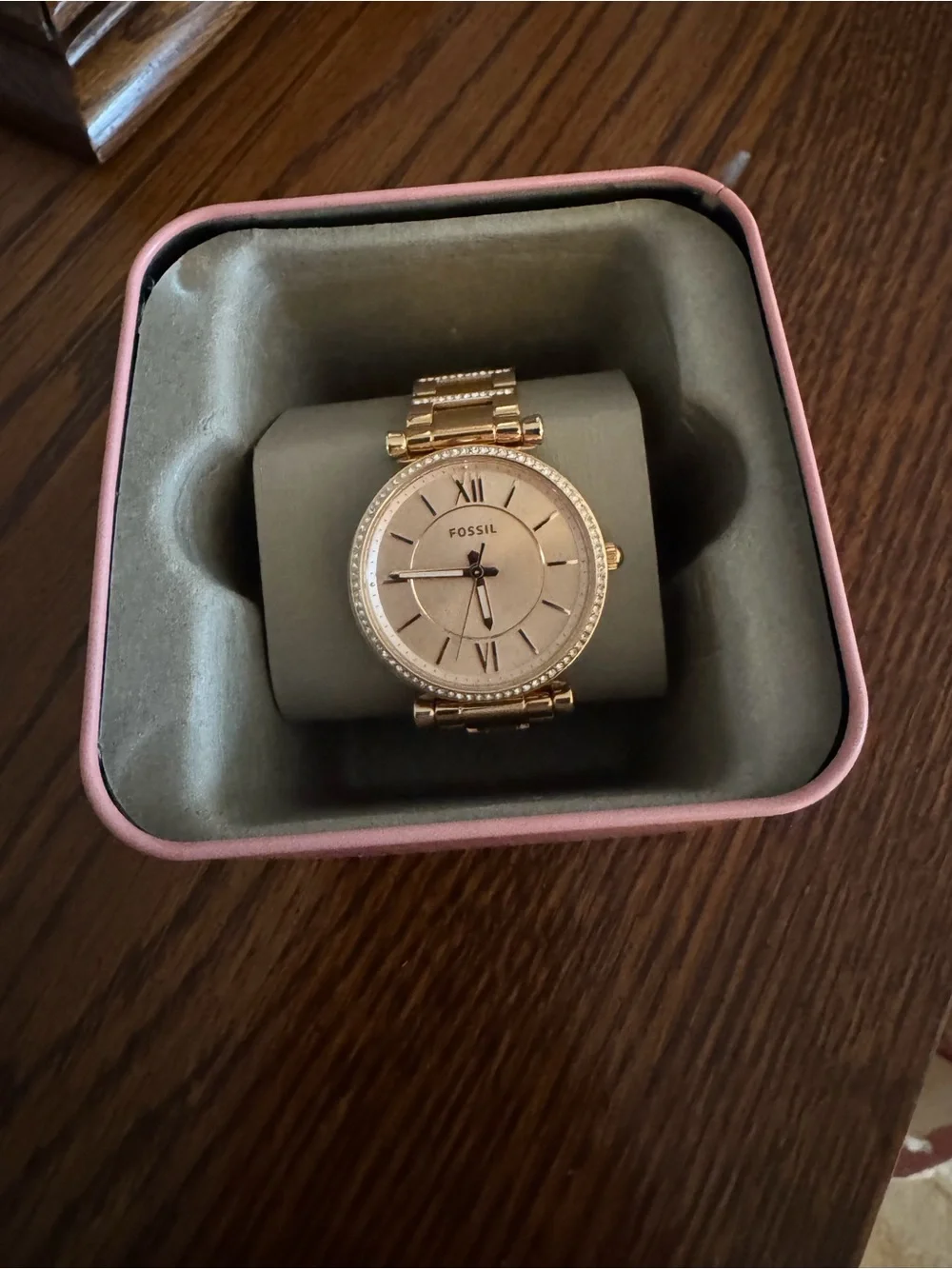 Fossil Rose Gold Women's Crystal Accent Bracelet Watch